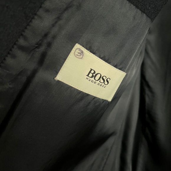 VINTAGE HUGO BOSS WOOL SPORTS COAT 46L 2-BUTTON BLUE VENTLESS NOTCH COLLAR USA - Picture 7 of 10